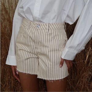 Weworewhat Striped Cream Women's Shorts